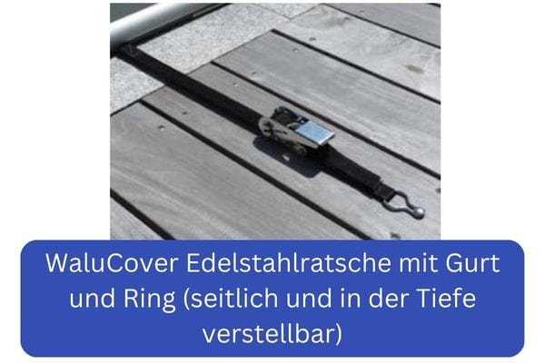 WaluCover Rollschutzabdeckung mit edelstahlratsche