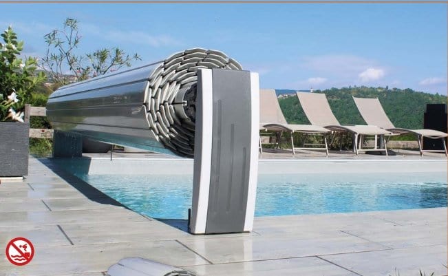 Pool Oberflurrollladen Covrex Top Gold mit Solar Lamellen - Poolstark.de