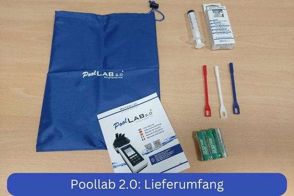 Elektronischer Pooltester PoolLab 2.0 Lieferumfang