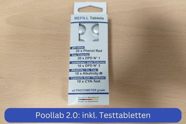 Elektronischer Pooltester PoolLab 2.0 mit Testtabletten